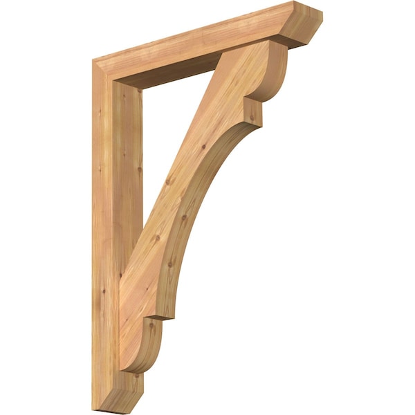 Ekena Millwork Olympic Slat Smooth Bracket w/ Offset Brace, Western Red Cedar, 5 1/2"W x 32"D x 44"H BKT0604X32X44OLY06SWR - main
